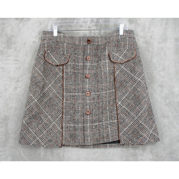 Bagatelle Collection Dresses & Skirts - Bagatelle Collection Skirt Womens Large Plaid Velvet Trim Preppy Academia Zip